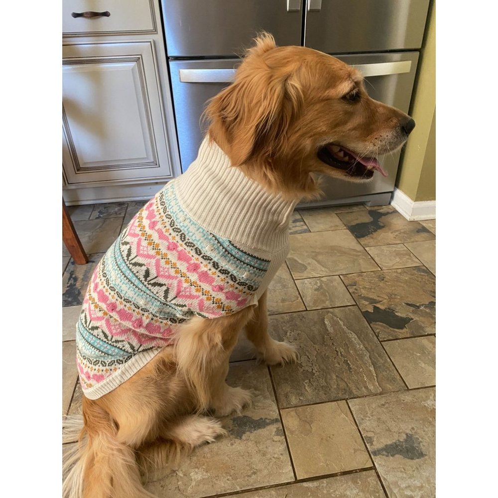 Turtle Neck Dog Sweater, Pink Tulip, Size XL, Francesca, NWT